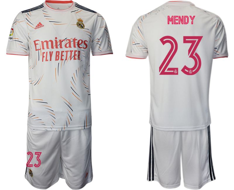 Men 2021-2022 Club Real Madrid home white #23 Adidas Soccer Jersey->real madrid jersey->Soccer Club Jersey